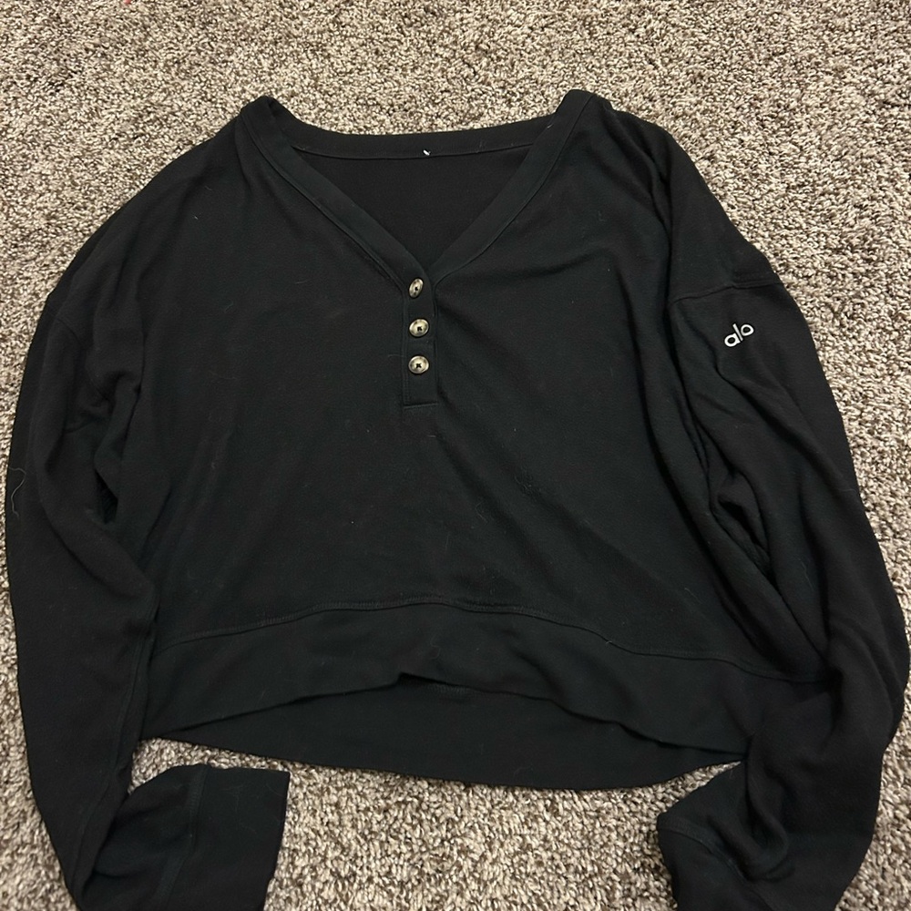 Alo Black Long Sleeve Top